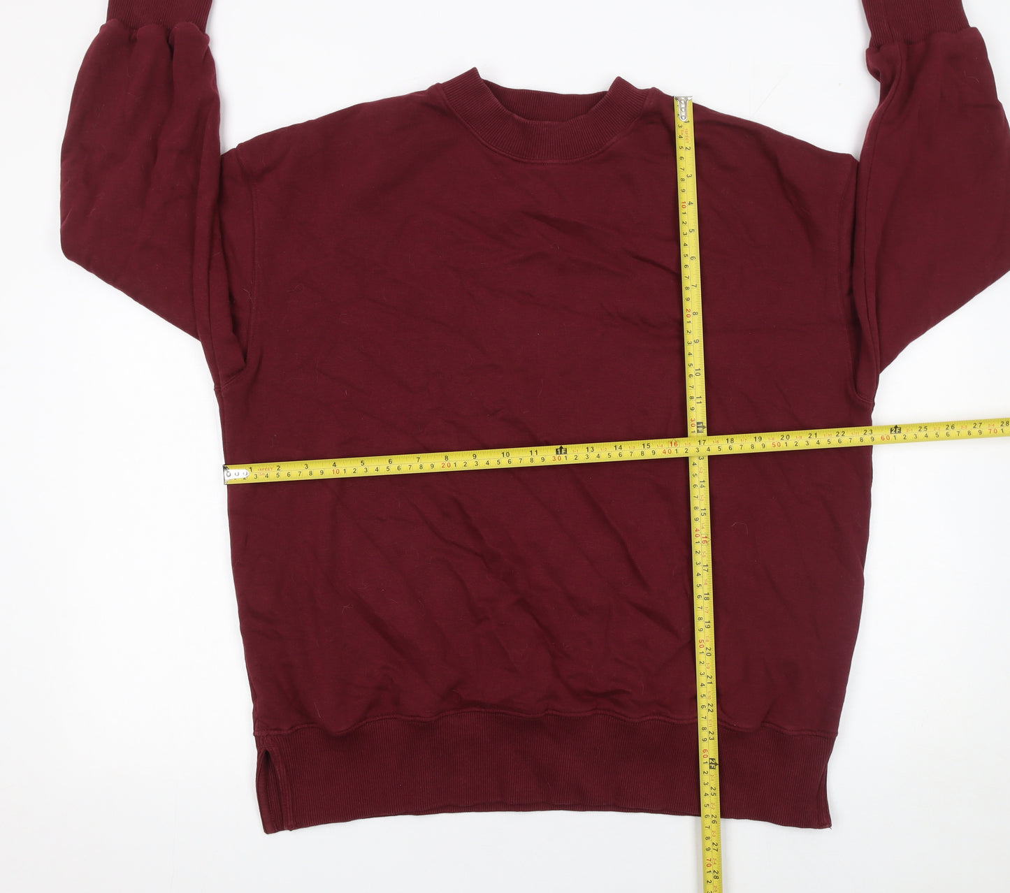 Next Women's Burgundy Crew Neck Pullover Sweatshirt L Cotton Blend