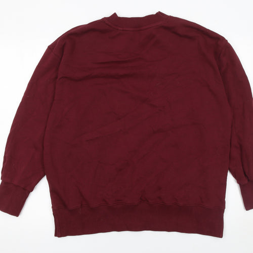 Next Women's Burgundy Crew Neck Pullover Sweatshirt L Cotton Blend