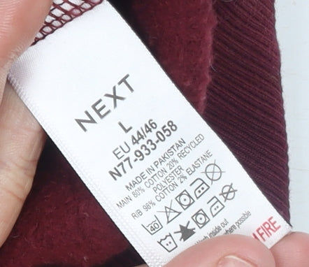 Next Women's Burgundy Crew Neck Pullover Sweatshirt L Cotton Blend