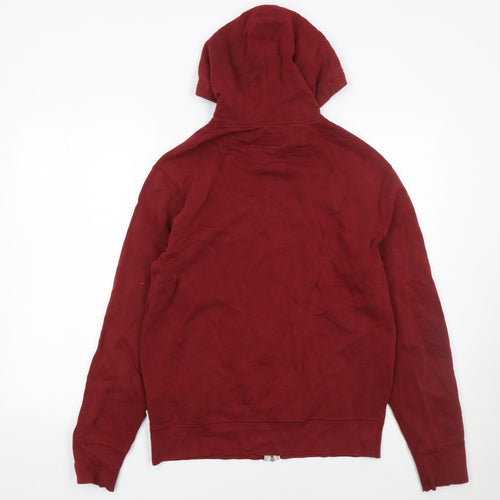 Converse Men's Red Full Zip Hoodie Size S Cotton Blend