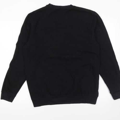 boohooMAN Men’s Black Embroidered Logo Pullover Sweatshirt Size L