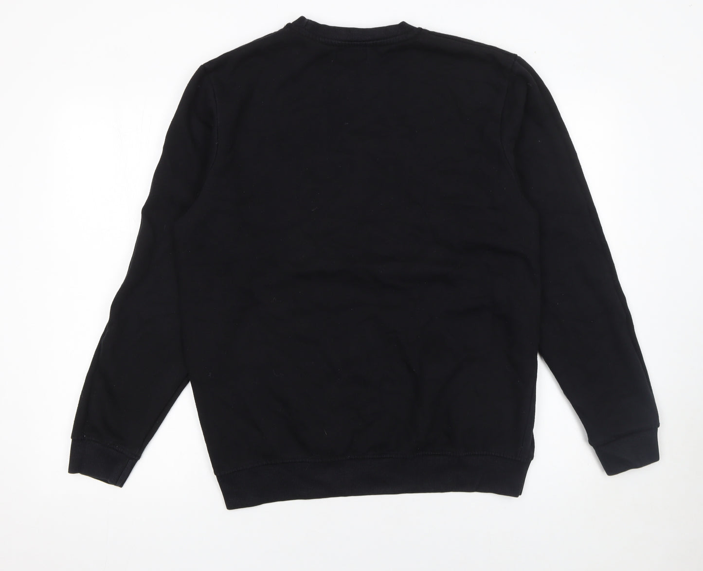 boohooMAN Men’s Black Embroidered Logo Pullover Sweatshirt Size L