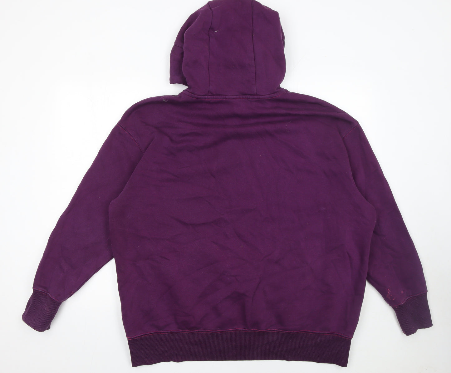 Nike Womens Purple Pullover Hoodie Size L Cotton Blend Logo Casual