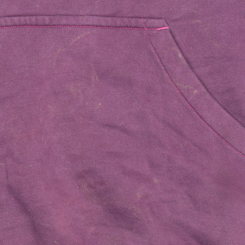 Nike Womens Purple Pullover Hoodie Size L Cotton Blend Logo Casual