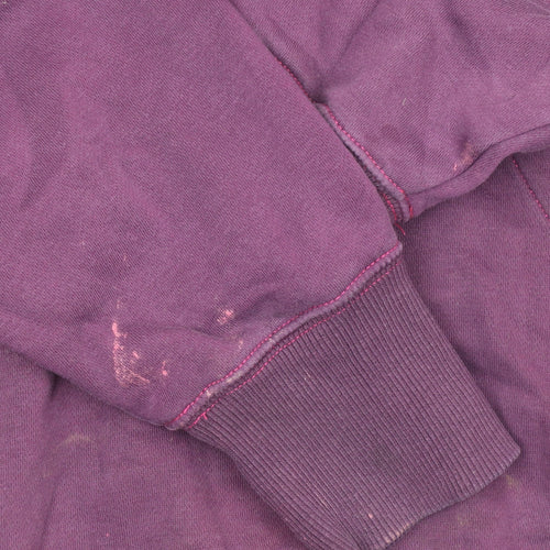 Nike Womens Purple Pullover Hoodie Size L Cotton Blend Logo Casual