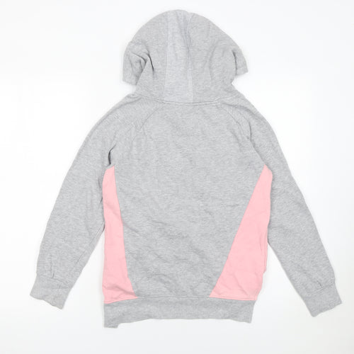 USA Pro Girls Grey & Pink Pullover Hoodie 11-12 Years Cotton Blend