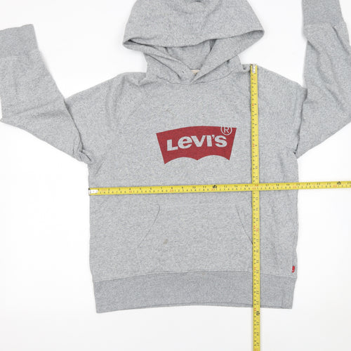Levi's Womens Grey Hoodie Small Pullover Logo Cotton Blend Casual