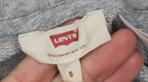 Levi's Womens Grey Hoodie Small Pullover Logo Cotton Blend Casual