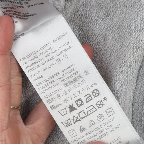 Levi's Womens Grey Hoodie Small Pullover Logo Cotton Blend Casual