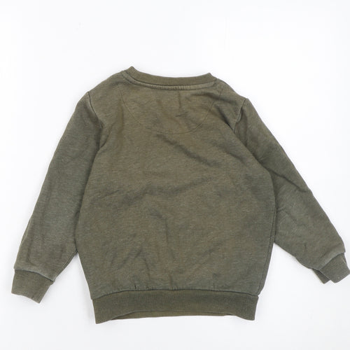 F&F Boys Green Pullover Sweatshirt 5-6 Years Monster Truck Graphic
