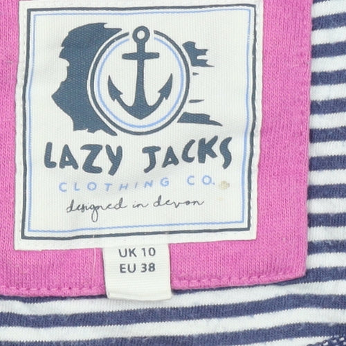 Lazy Jacks Womens Navy Full Zip Hoodie UK 10 Cotton Blend Casual