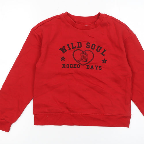 Primark Boys Red Wild Soul Rodeo Days Graphic Pullover Sweatshirt 8-9 Years