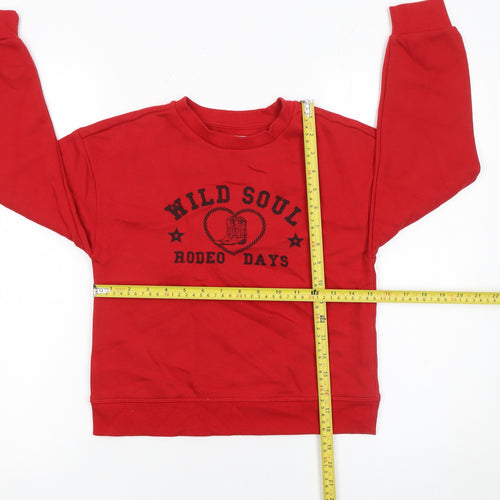 Primark Boys Red Wild Soul Rodeo Days Graphic Pullover Sweatshirt 8-9 Years