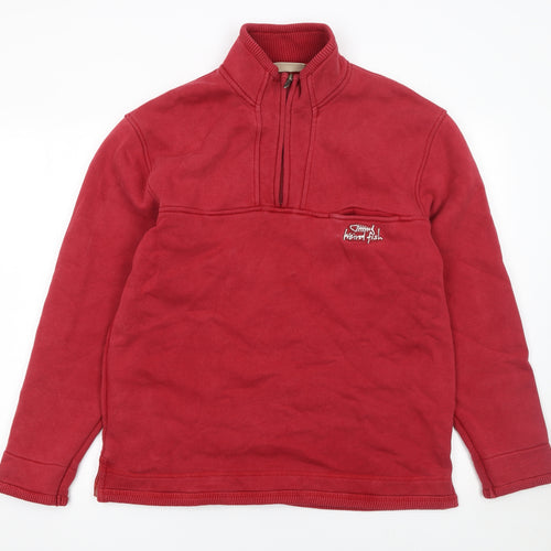 Weird Fish Men's Red 1/4 Zip Fleece Pullover Sweatshirt Size S