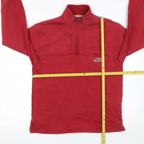 Weird Fish Men's Red 1/4 Zip Fleece Pullover Sweatshirt Size S