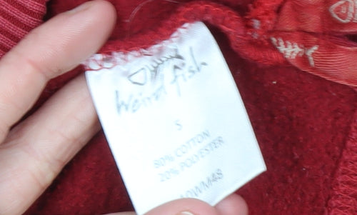 Weird Fish Men's Red 1/4 Zip Fleece Pullover Sweatshirt Size S