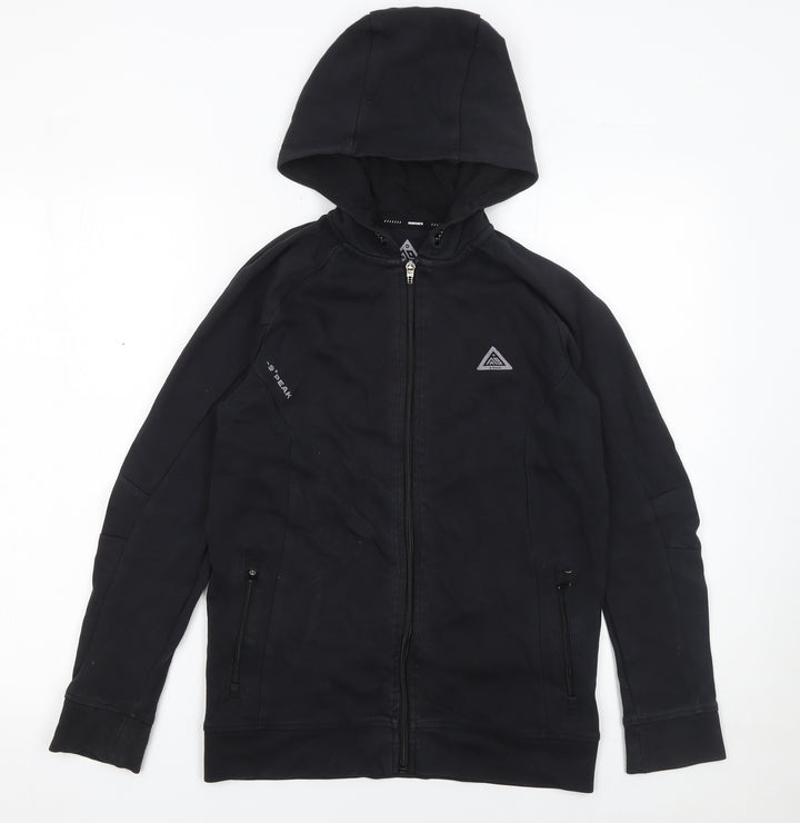 -9° PEAK Boys Black Full Zip Hoodie 12-13 Years Outdoor Fleece