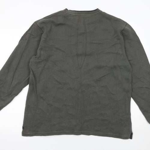 Maine New England Men’s Green Cotton V-Neck Pullover Sweatshirt Size L