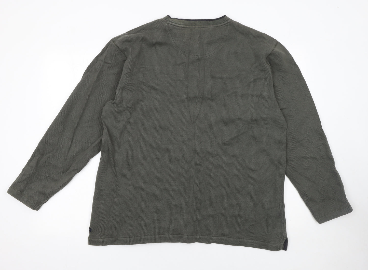 Maine New England Men’s Green Cotton V-Neck Pullover Sweatshirt Size L