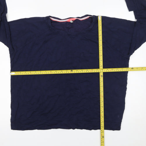 Joules Womens Blue Long Sleeve Crew Neck Regular Fit T-Shirt Size 18