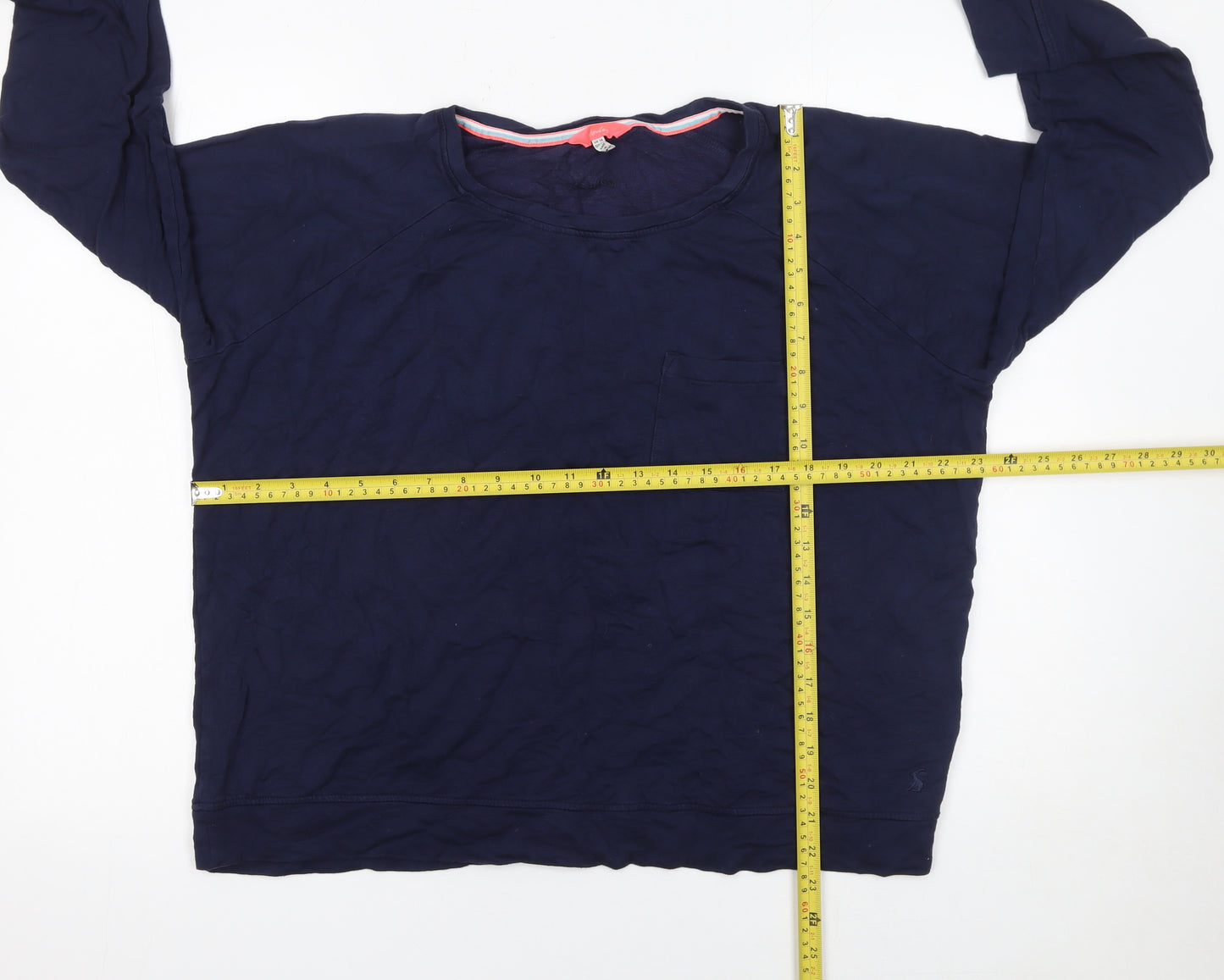 Joules Womens Blue Long Sleeve Crew Neck Regular Fit T-Shirt Size 18