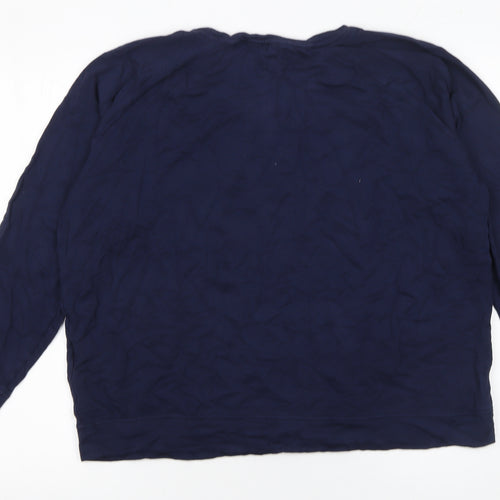 Joules Womens Blue Long Sleeve Crew Neck Regular Fit T-Shirt Size 18