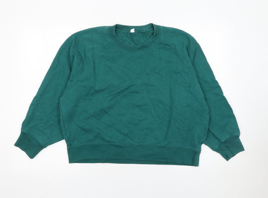 Uniqlo Women’s Green Cotton Crew Neck Sweatshirt XL