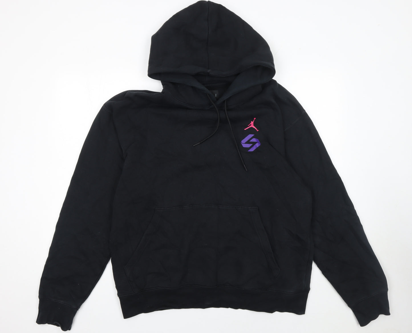 Jordan Mens Black Pullover Hoodie L Sports Fleece Sweatshirt