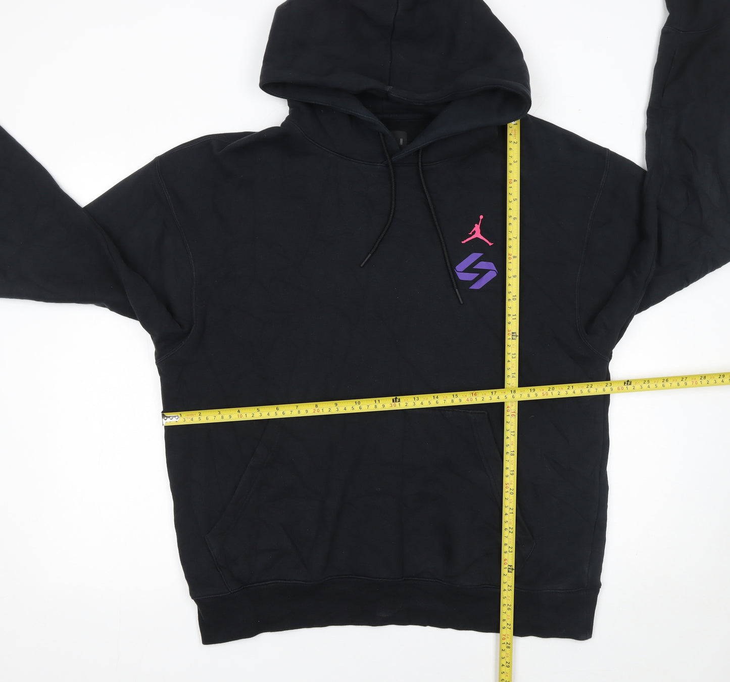 Jordan Mens Black Pullover Hoodie L Sports Fleece Sweatshirt