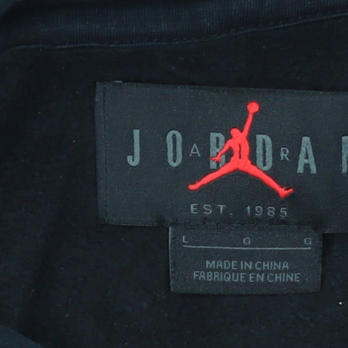 Jordan Mens Black Pullover Hoodie L Sports Fleece Sweatshirt
