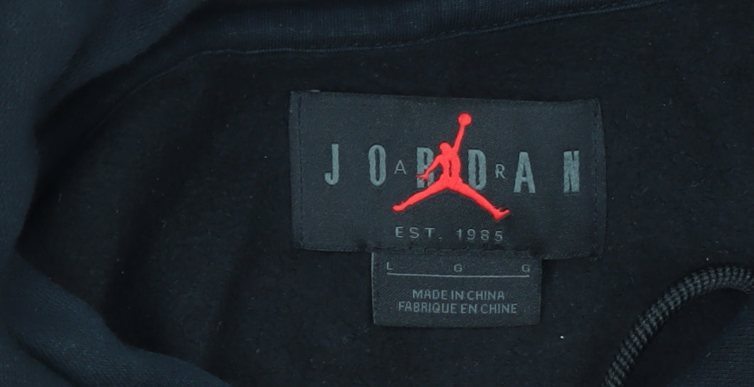 Jordan Mens Black Pullover Hoodie L Sports Fleece Sweatshirt