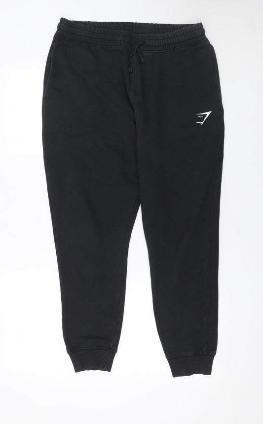 Gymshark Women’s Black Jogger Trousers Size M Elastic Waist