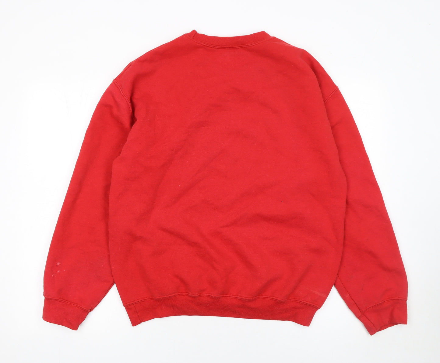 PrettyLittleThing Women Red Graphic Logo Sweatshirt Size S Cotton Blend