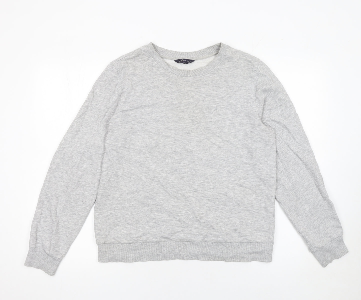 Marks and Spencer Womens Grey Cotton Blend Sweatshirt Size 12