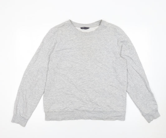 Marks and Spencer Womens Grey Cotton Blend Sweatshirt Size 12