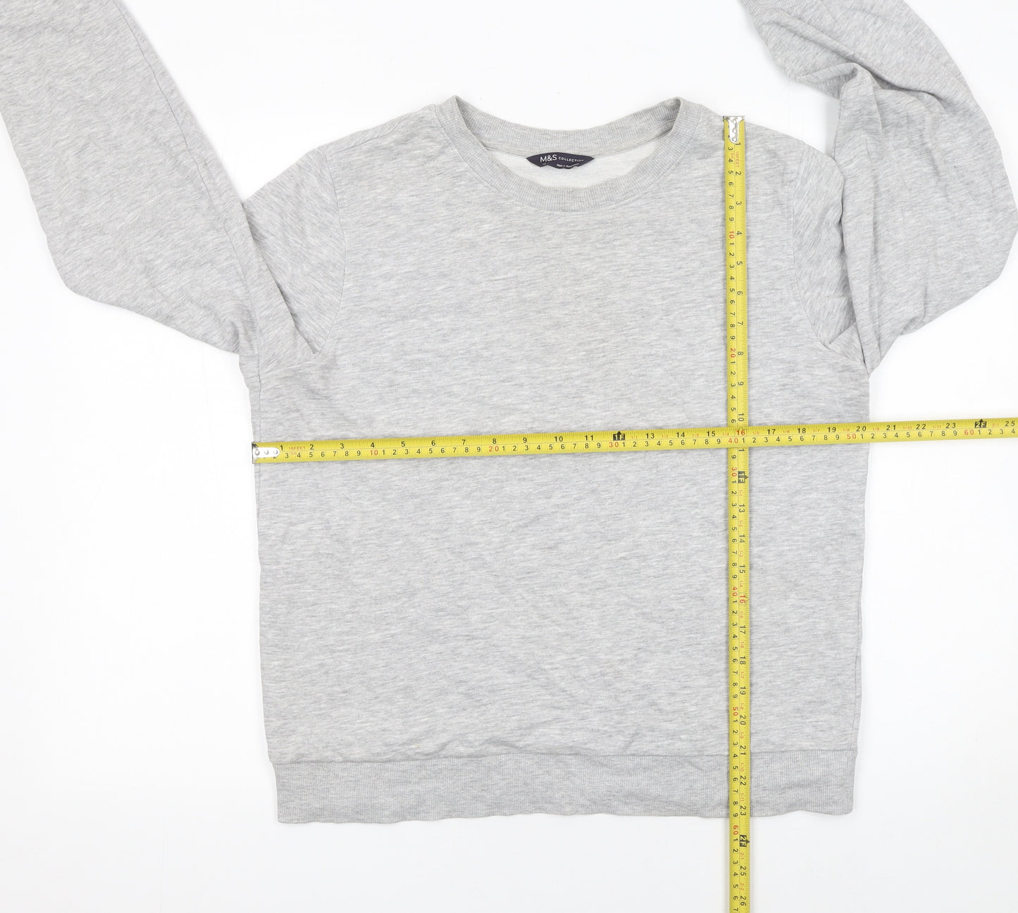 Marks and Spencer Womens Grey Cotton Blend Sweatshirt Size 12