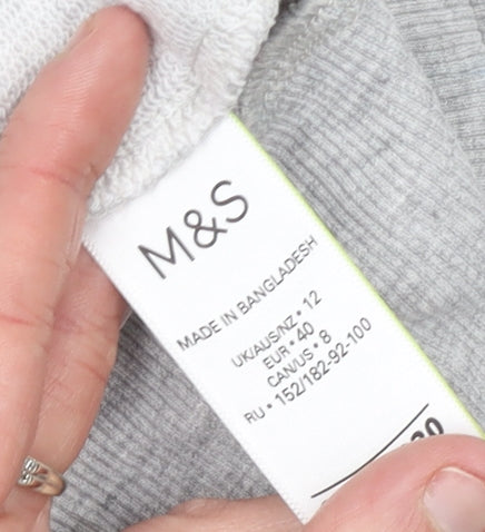 Marks and Spencer Womens Grey Cotton Blend Sweatshirt Size 12