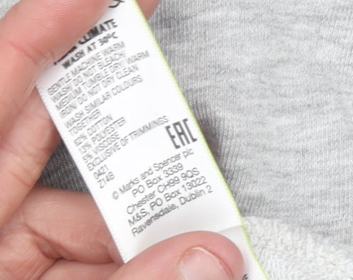 Marks and Spencer Womens Grey Cotton Blend Sweatshirt Size 12