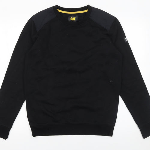 CAT Men's Black Pullover Crew Neck Sweatshirt Size S Regular Fit