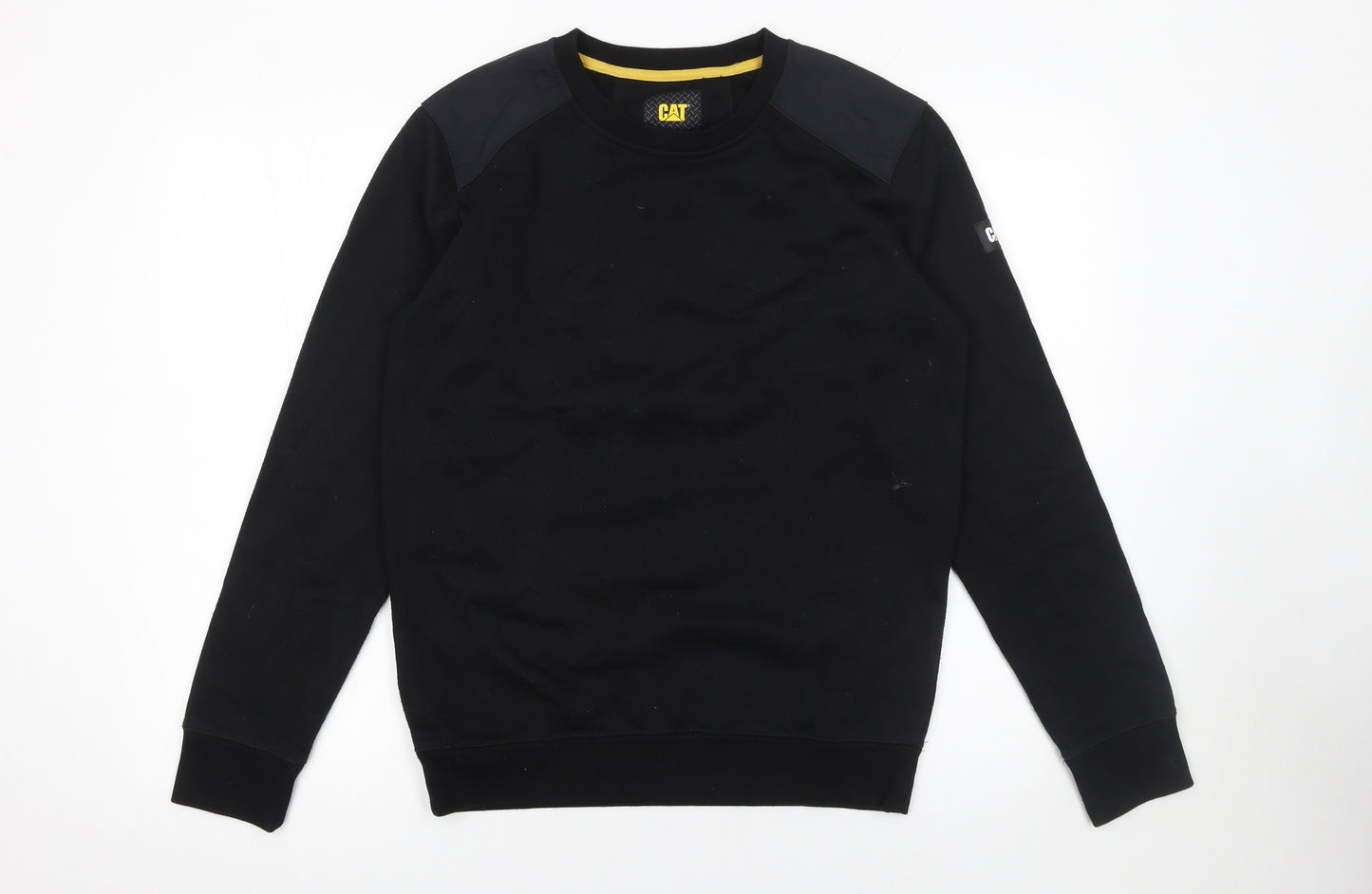 CAT Men's Black Pullover Crew Neck Sweatshirt Size S Regular Fit