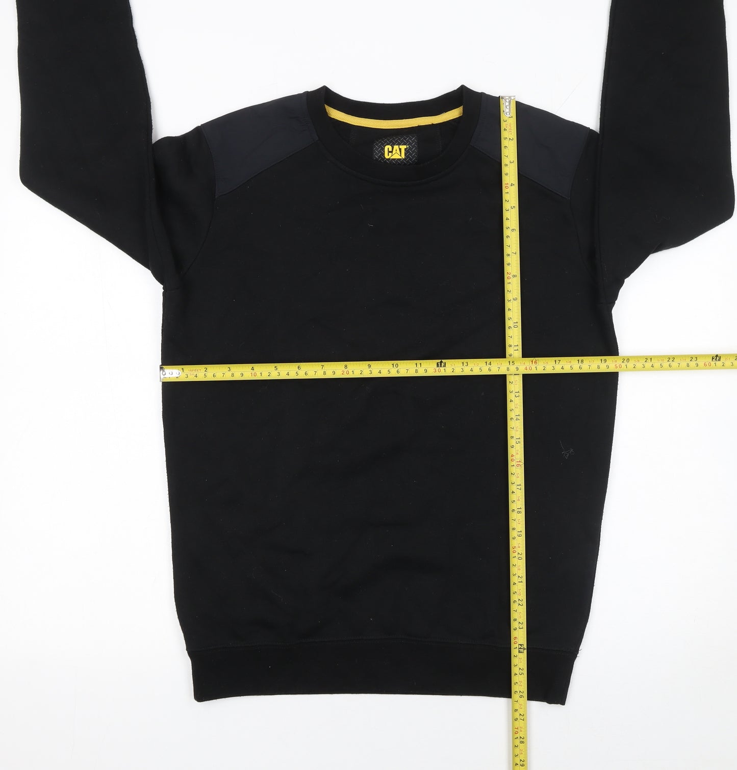 CAT Men's Black Pullover Crew Neck Sweatshirt Size S Regular Fit