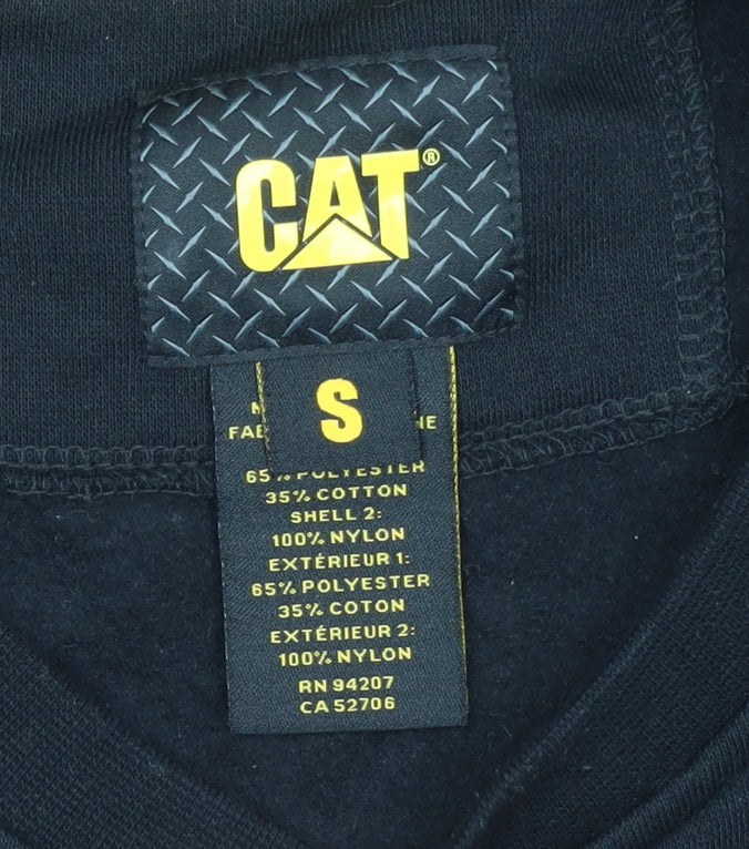 CAT Men's Black Pullover Crew Neck Sweatshirt Size S Regular Fit