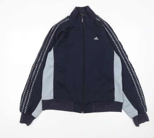 Adidas Women Navy & Light Blue Full Zip Sweatshirt Size S
