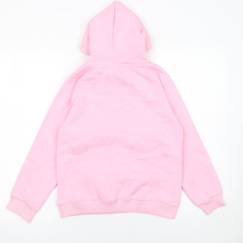 Nike Girls Pink Pullover Hoodie Size 152 Fleece Cotton Blend Hooded Sweatshirt