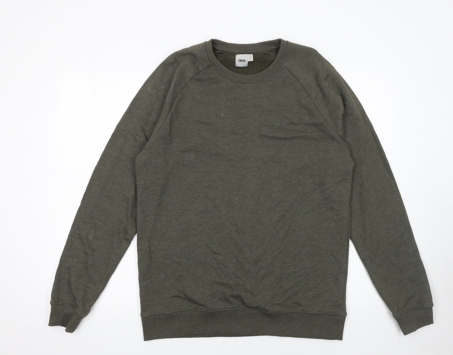 ASOS Men’s Green Crew Neck Pullover Sweatshirt L Regular Fit