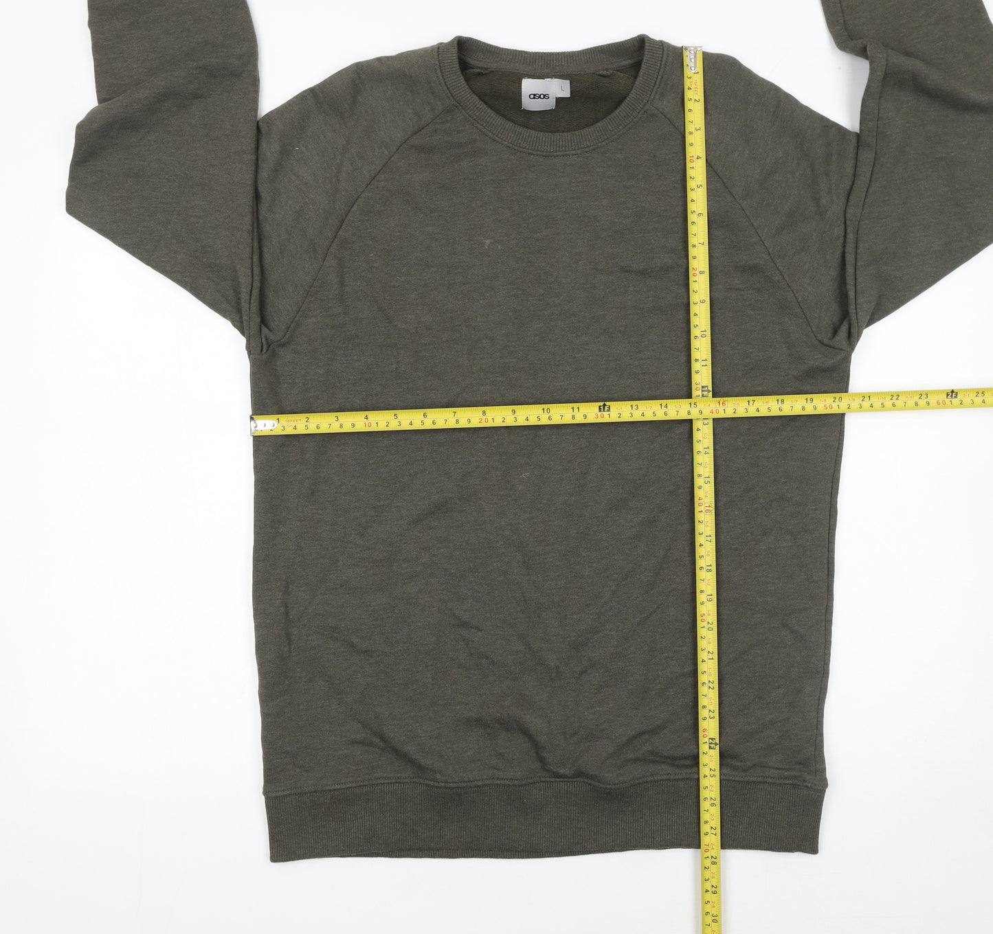 ASOS Men’s Green Crew Neck Pullover Sweatshirt L Regular Fit