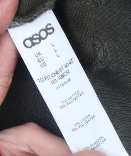 ASOS Men’s Green Crew Neck Pullover Sweatshirt L Regular Fit