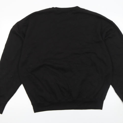 Elf Black Christmas Sweatshirt XL Women's OMG Santa Graphic
