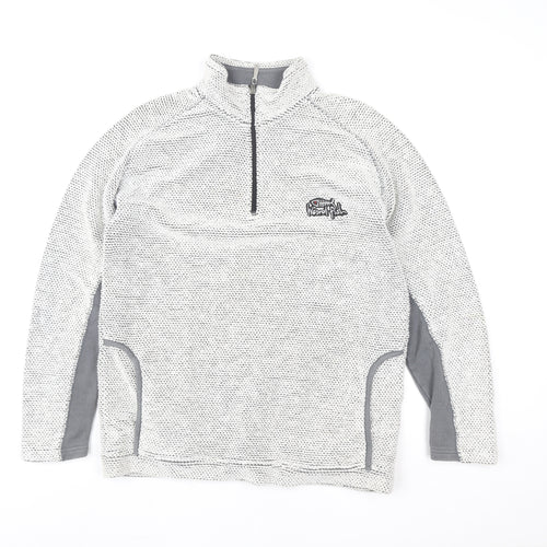 Weird Fish Men's Grey 1/4 Zip Knit Sweatshirt Size S Outdoor Casual