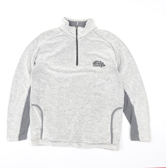 Weird Fish Men's Grey 1/4 Zip Knit Sweatshirt Size S Outdoor Casual